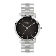 Zilveren horloge met zwarte wijzerplaat Kazar , Black , Dames