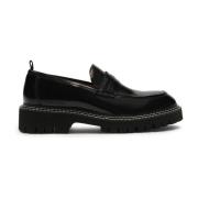 Zwarte loafers gestikt met witte draad Kazar Studio , Black , Heren