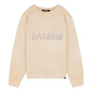 Versleten Crewneck Sweatshirt met Jacquard Label Barrow , Beige , Unis...