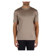 Velours logoprint lyocell katoenen T-shirt Emporio Armani , Beige , He...