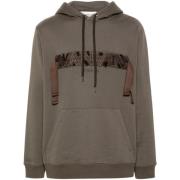 Geborduurd Logo Hoodie Trui Lanvin , Brown , Heren