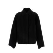 Zwarte Cropped Coat Loulou Studio , Black , Dames