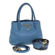 Pre-owned Leather handbags Prada Vintage , Blue , Dames