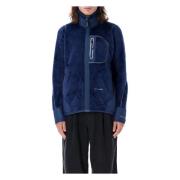 Blauwe Fleecejas Buitenkleding Aw24 And Wander , Blue , Heren