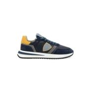 Nylon sneakers met leren details Philippe Model , Blue , Heren