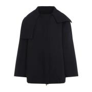 Blauwe Wollen Jas Aw24 Fabiana Filippi , Black , Dames