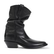 Zwarte leren enkellaarzen Maison Margiela , Black , Dames