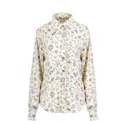 Ballerina Butter Print Button-Up Blouse Jaaf , Beige , Dames