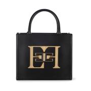 Stijlvolle Logo Handtas met Schouderband Elisabetta Franchi , Black , ...