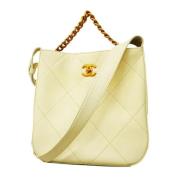 Pre-owned Leather chanel-bags Chanel Vintage , White , Dames