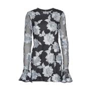 Bloemen Mesh Lange Mouw Mini Jurk Rotate Birger Christensen , Multicol...