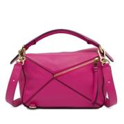 Pre-owned Leather handbags Loewe Pre-owned , Pink , Dames