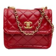 Pre-owned Leather shoulder-bags Chanel Vintage , Red , Dames