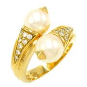 Pre-owned Pearl rings Bvlgari Vintage , Yellow , Dames