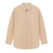 Denim Overshirt met Keramische Knopen Aeron , Beige , Dames