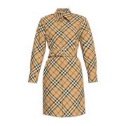 Ruitpatroonjurk Burberry , Beige , Dames