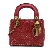 Pre-owned Leather handbags Dior Vintage , Red , Dames