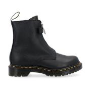 Voorrits Zwarte Leren Laarzen Dr. Martens , Black , Dames