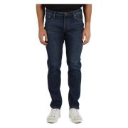 Slim Fit Jeans met Vijf Zakken Emporio Armani , Blue , Heren