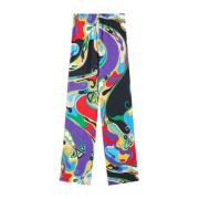 Grafische Print Paarse Broek Emilio Pucci , Multicolor , Dames