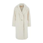 Oversized Teddy Shearling Coat in Wit Michael Kors , White , Dames