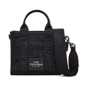 Gestructureerde Leren Zwarte Tas met Logo Marc Jacobs , Black , Dames