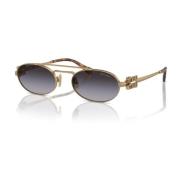 Ovale Metalen Zonnebril met Dunne Volumes Miu Miu , Gray , Dames