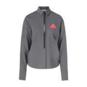 Grijze Wolkaart Shirt Sportmax , Gray , Dames