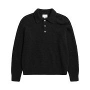 Casual Geborstelde Polo Rasmus Zwart Norse Projects , Black , Heren