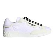 Witte Portofino Logo Lage Sneakers Dolce & Gabbana , White , Heren