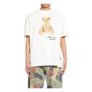 Bear in Mind Grafisch T-shirt Palm Angels , White , Heren