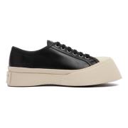 Zwarte Leren Sneakers Hoge Zool Marni , Black , Dames