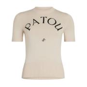 Ivoor Wit Jacquard Trui Patou , Beige , Dames