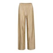 Metallic Wijde Pijp Broek Goud Saint Tropez , Yellow , Dames