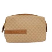 Pre-owned Leather clutches Celine Vintage , Beige , Dames