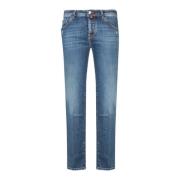 Blauwe Distressed Jeans voor Mannen Jacob Cohën , Blue , Heren