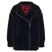 Faux Fur Coat Marilyn - Zwart Cesare Gaspari , Black , Dames