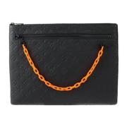 Pre-owned Leather clutches Louis Vuitton Vintage , Black , Dames