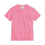 Heren Linnen T-shirt Diverse Effen Kleuren MC2 Saint Barth , Pink , He...