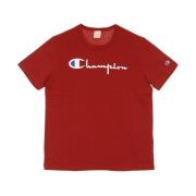 Donkerrode Crewneck Tee T-Shirt Champion , Red , Heren