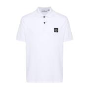 Witte Polo Shirt met Kompas Logo Stone Island , White , Heren