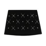 Bloemig kristalversierde zwarte rok Pinko , Black , Dames