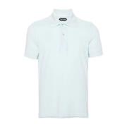 Katoenen Polo Shirt met Towelling Design Tom Ford , Blue , Heren