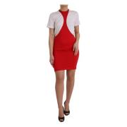 Rode Nylon Stretch Bodycon Mini Jurk Dolce & Gabbana , Red , Dames