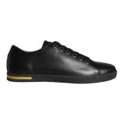 Klassieke Zwarte Gouden Leren Sneakers Schoenen Dolce & Gabbana , Blac...