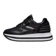 Leather and fabric sneakers Merry Power. Voile Blanche , Black , Dames