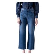 Raw Edge Denim Broek Max Mara Weekend , Blue , Dames