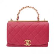 Pre-owned Leather chanel-bags Chanel Vintage , Pink , Dames