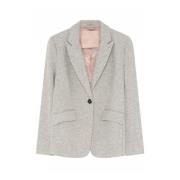 Elegante Blazer met V-hals en Zakken Gustav , Gray , Dames