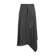 Gestreepte Gedrapeerde Rok Remain Birger Christensen , Gray , Dames